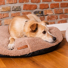 Lade das Bild in den Galerie-Viewer, Hundebett & Hundekissen rund "Coco Teddy" Rexproduct | Öko-Tex Standard | Beige | 2 Größen