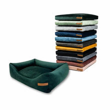 Lade das Bild in den Galerie-Viewer, Premium Hundebett Rexproduct | Recycelte Materialien & schadstofffrei | Dunkelgrün | 9 versch. Matratzenfarben