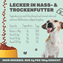 Lade das Bild in den Galerie-Viewer, Wohlfühlmix Pulver für Hunde & Katzen | Bei Stress, Angst, Unruhe & Hyperaktivität | 100% vegan & tierleidfrei | 150g