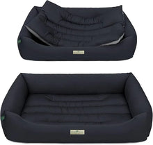 Lade das Bild in den Galerie-Viewer, Öko-Hundebett Luzern von HOUND&NATURE | Fleece-Seite | Recycelte Materialien | Oeko-Tex® Standard 100 | Blau