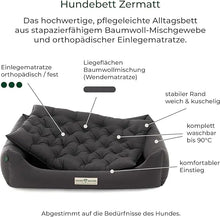 Lade das Bild in den Galerie-Viewer, Orthopädisches Öko-Hundebett Zermatt von HOUND&NATURE | Recycelte Materialien | Oeko-Tex® Standard | Grau