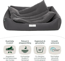 Lade das Bild in den Galerie-Viewer, Öko-Hundebett Luzern von HOUND&NATURE | Fleece-Seite | Recycelte Materialien | Oeko-Tex® Standard 100 | Grau