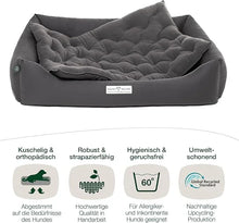 Lade das Bild in den Galerie-Viewer, Orthopädisches Öko-Hundebett Zürich von HOUND&NATURE | Fleece-Seite | Recycelte Materialien | Oeko-Tex® Standard | Grau
