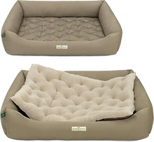 Lade das Bild in den Galerie-Viewer, Orthopädisches Öko-Hundebett Zürich von HOUND&NATURE | Fleece-Seite | Recycelte Materialien | Oeko-Tex® Standard | Taupe