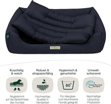 Lade das Bild in den Galerie-Viewer, Öko Hundebett Bern von HOUND&NATURE | Recycelte Materialien | Oeko-Tex® Standard 100 | Blau