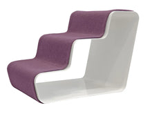 Lade das Bild in den Galerie-Viewer, dogBeam3 | Hundetreppe | Für Welpen & kleine Hunde | Bezug aus recycelten PET-Flaschen Stahl Weiß - Bezug Purple | Fräulein Plath