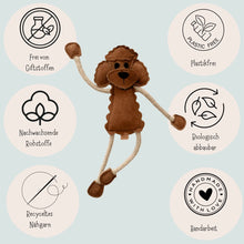 Lade das Bild in den Galerie-Viewer, Nachhaltiges Leder Hundespielzeug "Piet Pudel" | Robust & 100% schadstofffrei | Upcycling Leder & natürliche Baumwolle