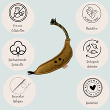 Lade das Bild in den Galerie-Viewer, Nachhaltiges Hundespielzeug "Barne Banane" | Robust & 100% schadstofffrei | Upcycling Leder & natürliche Baumwolle