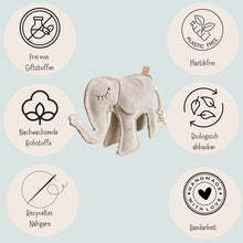 Lade das Bild in den Galerie-Viewer, Nachhaltiges Hundespielzeug "Ella Elefant" | Robust & 100% schadstofffrei | Upcycling Leder & natürliche Baumwolle
