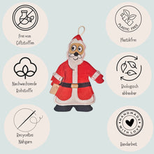 Lade das Bild in den Galerie-Viewer, Nachhaltiges Leder Hundespielzeug "Santa Claus" | Schadstofffrei & robust | Goldiges Weihnachtsgeschenk