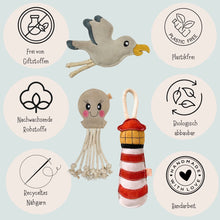 Lade das Bild in den Galerie-Viewer, Nachhaltiges Hundespielzeug Spar-Set "Nordsee" | 100% schadstofffrei | Upcycling Leder & natürliche Baumwolle