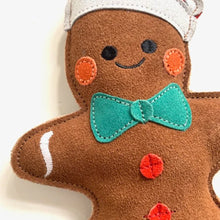 Lade das Bild in den Galerie-Viewer, Nachhaltiges Leder Hundespielzeug "Lasse Lebkuchenmann" | Schadstofffrei & robust | Süßes Weihnachtsgeschenk