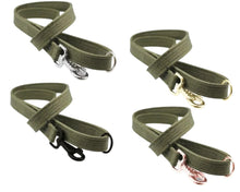 Lade das Bild in den Galerie-Viewer, Korkleder Hundeleine | Robust & Vegan | Top Ökobilanz | Olive | Beschläge wählbar