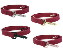 Lade das Bild in den Galerie-Viewer, Korkleder Hundeleine | Robust & Vegan | Top Ökobilanz | Dunkelrot | Beschläge wählbar