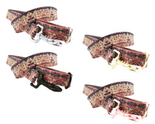 Lade das Bild in den Galerie-Viewer, Korkleder Hundeleine | Robust & Vegan | Top Ökobilanz | Ethno pink | Beschläge wählbar