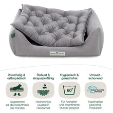 Lade das Bild in den Galerie-Viewer, Orthopädisches Öko-Hundebett Zermatt von HOUND&NATURE | Recycelte Materialien | Oeko-Tex® Standard | Hellgrau
