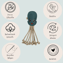 Lade das Bild in den Galerie-Viewer, Nachhaltiges Hundespielzeug Oktopus "Karla Krake" | Spielzeug & Dummy | 100% schadstofffrei | Upcycling Leder & natürliche Baumwolle