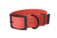 Lade das Bild in den Galerie-Viewer, Hundehalsband mit Dornschnalle | Korkleder | Umweltfreundlich | Robust & Vegan | Coral/schwarz