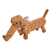 Lade das Bild in den Galerie-Viewer, Öko-Hundespielzeug "Diego Dackel" | 100% Baumwolle & recyclebar | Natürliche Zahnpflege