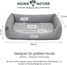 Lade das Bild in den Galerie-Viewer, Öko-Hundebett Luzern von HOUND&NATURE | Fleece-Seite | Recycelte Materialien | Oeko-Tex® Standard 100 | Hellgrau L