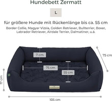 Lade das Bild in den Galerie-Viewer, Orthopädisches Öko-Hundebett Zermatt von HOUND&NATURE | Recycelte Materialien | Oeko-Tex® Standard | Blau L