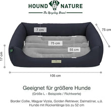 Lade das Bild in den Galerie-Viewer, Öko-Hundebett Luzern von HOUND&NATURE | Fleece-Seite | Recycelte Materialien | Oeko-Tex® Standard 100 | Blau L