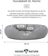 Lade das Bild in den Galerie-Viewer, Hundebett rund St.Moritz von HOUND&NATURE | Recycelte Materialien | Oeko-Tex® Standard 100 | Hellgrau L