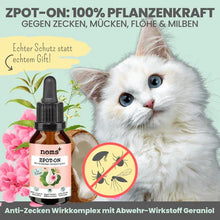 Lade das Bild in den Galerie-Viewer, PROBIERANGEBOT! Zpot-on für Katzen gegen Zecken, Flöhe, Milben & Mücken | 100% Chemiefrei | 30ml Jahresvorrat | 100% vegan & tierleidfrei