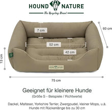 Lade das Bild in den Galerie-Viewer, Öko-Hundebett Luzern von HOUND&NATURE | Fleece-Seite | Recycelte Materialien | Oeko-Tex® Standard 100 | Taupe S