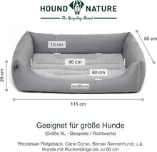 Lade das Bild in den Galerie-Viewer, Öko-Hundebett Luzern von HOUND&NATURE | Fleece-Seite | Recycelte Materialien | Oeko-Tex® Standard 100 | Hellgrau XL