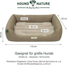 Lade das Bild in den Galerie-Viewer, Öko-Hundebett Luzern von HOUND&NATURE | Fleece-Seite | Recycelte Materialien | Oeko-Tex® Standard 100 | Taupe XL