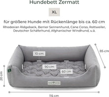 Lade das Bild in den Galerie-Viewer, Orthopädisches Öko-Hundebett Zermatt von HOUND&NATURE | Recycelte Materialien | Oeko-Tex® Standard | Hellgrau XL