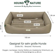 Lade das Bild in den Galerie-Viewer, Öko-Hundebett Luzern von HOUND&NATURE | Fleece-Seite | Recycelte Materialien | Oeko-Tex® Standard 100 | Taupe XXL