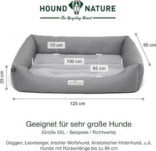 Lade das Bild in den Galerie-Viewer, Öko-Hundebett Luzern von HOUND&NATURE | Fleece-Seite | Recycelte Materialien | Oeko-Tex® Standard 100 | Hellgrau XXL