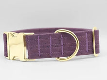 Lade das Bild in den Galerie-Viewer, Hundehalsband mit Klickverschluss | Korkleder | Umweltfreundlich | Robust & Vegan | Flieder/Gold