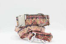 Lade das Bild in den Galerie-Viewer, Korkleder Hundeleine | Robust & Vegan | Top Ökobilanz | Ethno pink | Beschläge wählbar