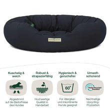 Lade das Bild in den Galerie-Viewer, Hundebett rund St.Moritz von HOUND&NATURE | Recycelte Materialien | Oeko-Tex® Standard 100 | Blau