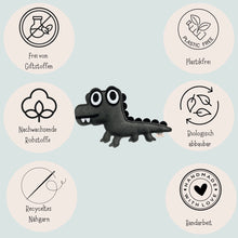 Lade das Bild in den Galerie-Viewer, Nachhaltiges Hundespielzeug Krokodil "Albert Alligator" | 100% schadstofffrei | Upcycling Leder & natürliche Baumwolle