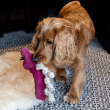 Lade das Bild in den Galerie-Viewer, Nachhaltiges Fräulein Plath Hundespielzeug "Ruby Raupe" | 100% schadstofffrei | Upcycling Leder