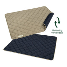 Lade das Bild in den Galerie-Viewer, Öko-Wendedecke Davos von HOUND&NATURE | Recycelte Materialien | Oeko-Tex® Standard 100 | Taupe-blau