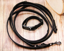 Lade das Bild in den Galerie-Viewer, Korkleder Hundeleine | Robust & Vegan | Top Ökobilanz | Schwarz | Beschläge wählbar