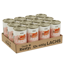 Lade das Bild in den Galerie-Viewer, Uncle Rusty's Lachs mit Kürbis, Haferkleie und Apfel Nassfutter - regionale Zutaten