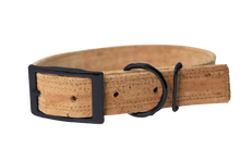 Lade das Bild in den Galerie-Viewer, Hundehalsband mit Dornschnalle | Korkleder | Umweltfreundlich | Robust & Vegan | Natur/Schwarz
