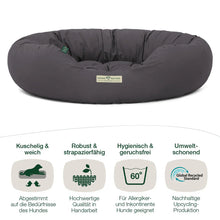 Lade das Bild in den Galerie-Viewer, Hundebett rund St.Moritz von HOUND&NATURE | Recycelte Materialien | Oeko-Tex® Standard 100 | Grau