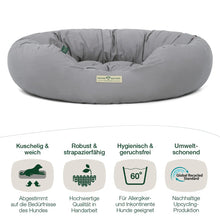 Lade das Bild in den Galerie-Viewer, Hundebett rund St.Moritz von HOUND&NATURE | Recycelte Materialien | Oeko-Tex® Standard 100 | Hellgrau