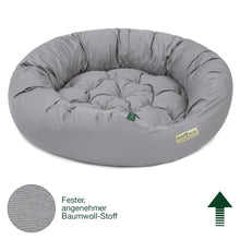 Lade das Bild in den Galerie-Viewer, Hundebett rund St.Moritz von HOUND&NATURE | Recycelte Materialien | Oeko-Tex® Standard 100 | Hellgrau
