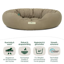 Lade das Bild in den Galerie-Viewer, Hundebett rund St.Moritz von HOUND&NATURE | Recycelte Materialien | Oeko-Tex® Standard 100 | Taupe