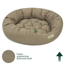 Lade das Bild in den Galerie-Viewer, Hundebett rund St.Moritz von HOUND&NATURE | Recycelte Materialien | Oeko-Tex® Standard 100 | Taupe