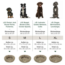 Lade das Bild in den Galerie-Viewer, Hundebett rund St.Moritz von HOUND&NATURE | Recycelte Materialien | Oeko-Tex® Standard 100 | Taupe