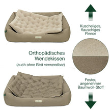 Lade das Bild in den Galerie-Viewer, Orthopädisches Öko-Hundebett Zürich von HOUND&NATURE | Fleece-Seite | Recycelte Materialien | Oeko-Tex® Standard | Taupe